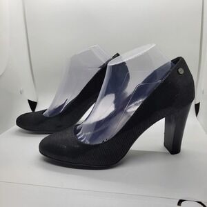 Calvin‎ Klein Olive 2 Leather Heels-Black-Women's 9.5